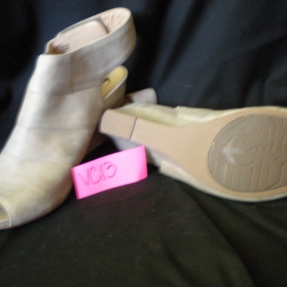 Earthies Womens Open Toe Slingbacks - Taupe Wedge - Picture 5 of 6